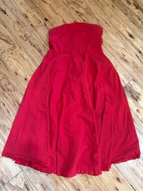 Victoria's Secret Red Strapless Fit-and-Flare Dress